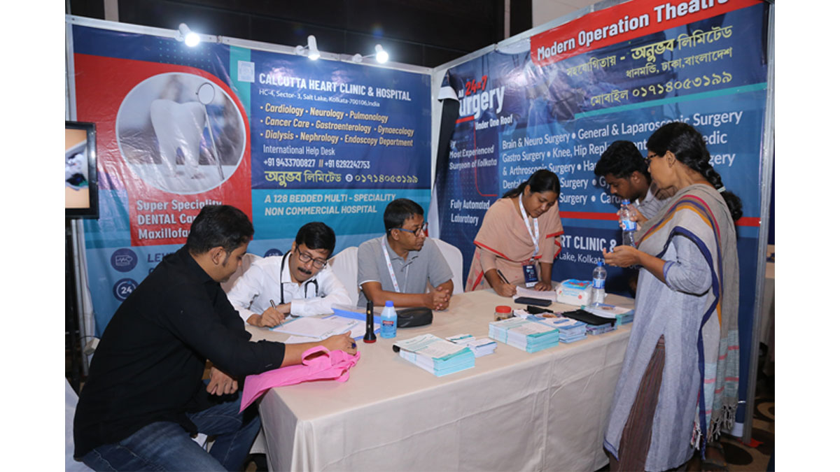 Exhibitor : Calcutta Heart Clinic & Hospital - Health Check-up in progress at the 2nd International Health & Wellness Expo in Chittagong