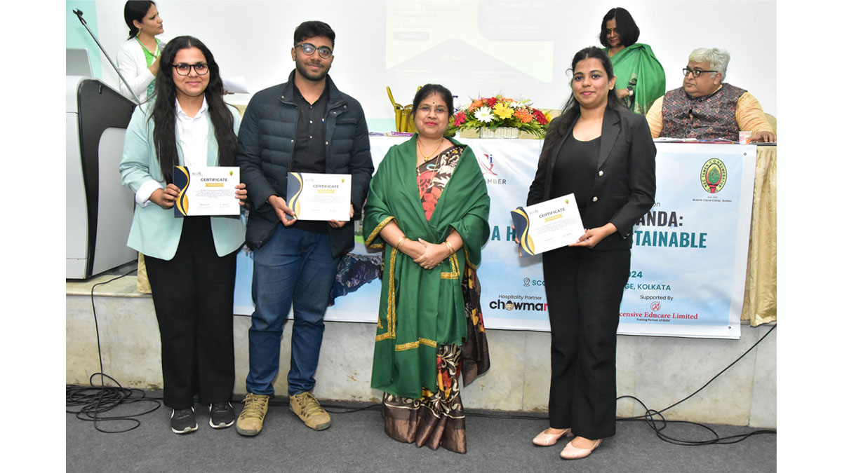 Students representation from various colleges at the Inter-College Meet and Debate on “Swami Vivekananda- A Herald for Sustainable Tourism on 9th January 2024 at Scottish Church College.