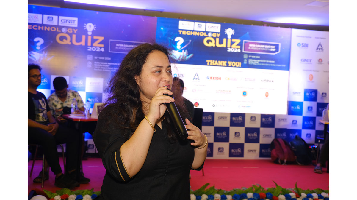 Ms. Angana Guha Roy Chowdhury, Assistant Director General, The Bengal Chamber of Commerce & Industry addressing all the quizzers and sharing a background of the Quiz