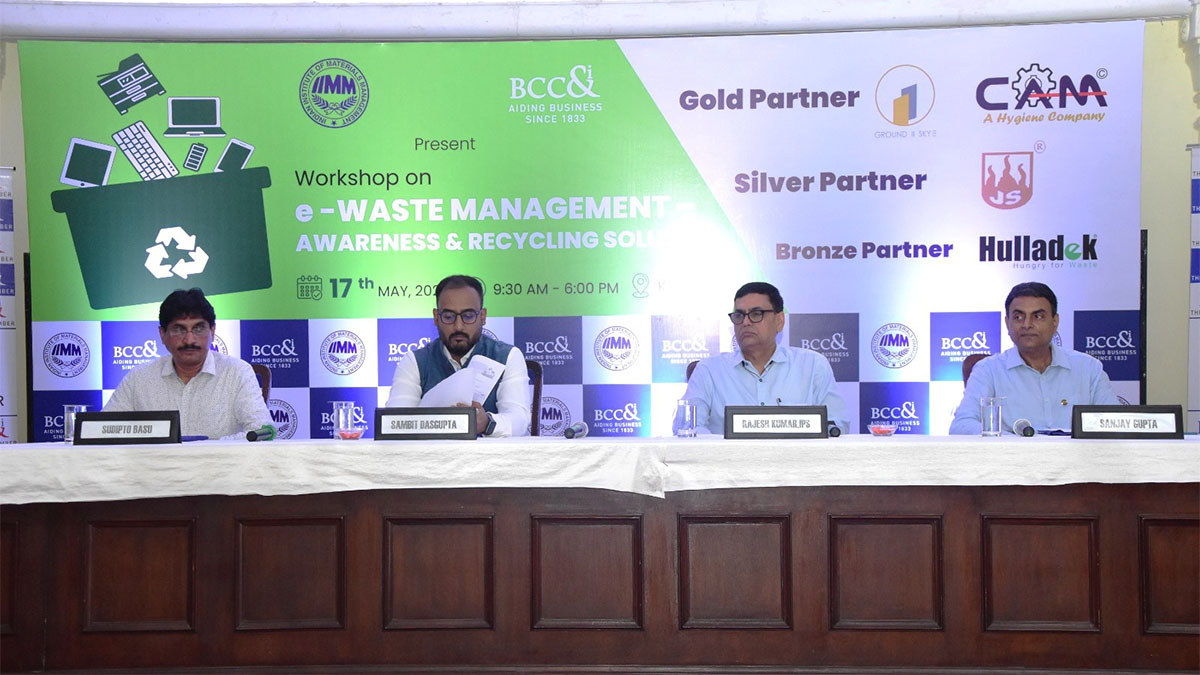 (Inaugural Panel) L-R: Mr. Sudipto Basu,  Former Regional Head of Materials – Hindalco, Blue Star, Sterling & Wilson and Chairman MDP & Consultancy Services and Faculty at Indian Institute of Materials Management, Mr. Sambit Dasgupta, Deputy Director, BCC&I, Dr. Rajesh Kumar, IPS, Member Secretary, West Bengal Pollution Control Board (WBPCB) & Mr. Sanjay Gupta, Former Head of Supply Chain – PepsiCo, Project Management Consultant & Business Strategist, Secretary & Faculty at Indian Institute of Materials Management.