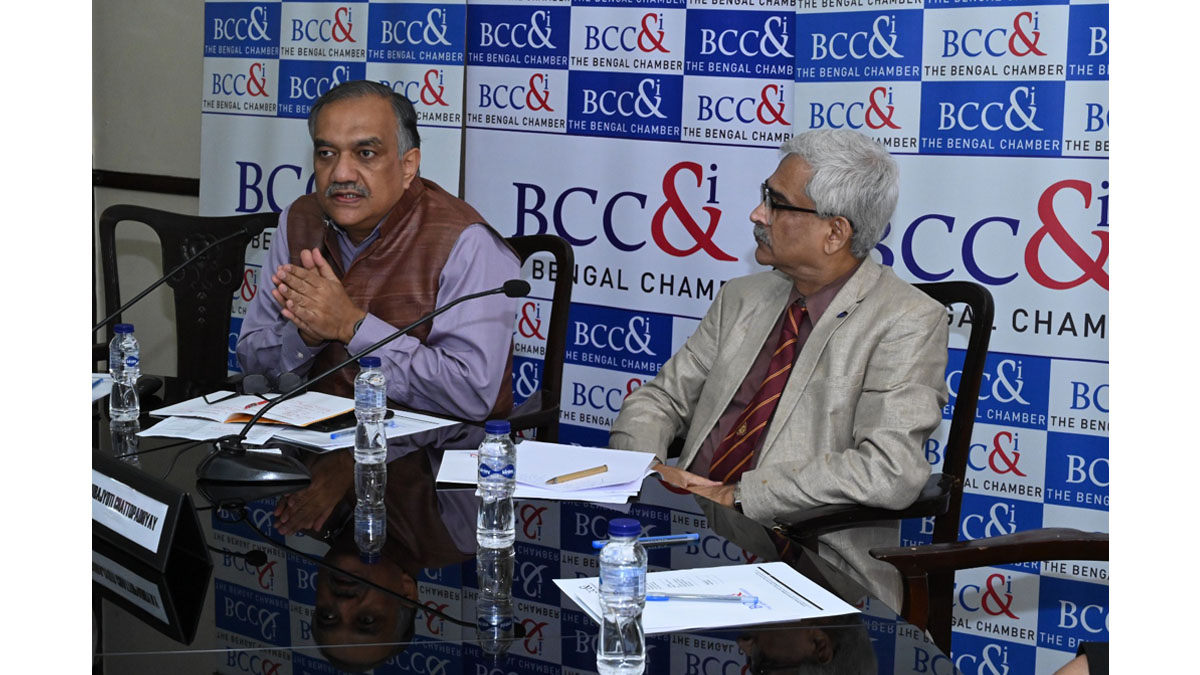 (L-R) Dr. Kingshuk K. Sinha, Chair and Professor, Supply Chain and Operations, Department & Elmer L. Andersen Chair in Sustainable Supply Chain, Carlson School of Management, University of Minnesota, Prof. (Dr.) Dhrubajyoti Chattopadhyay, Chairperson, Biotech & Pharma Committee, The Bengal Chamber of Commerce and Industry & Vice Chancellor, Sister Nivedita University