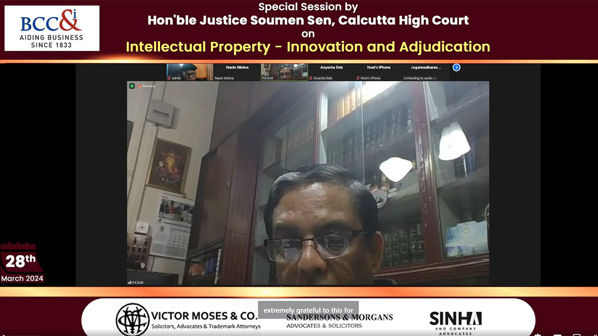 Mr. Prasanta Kumar Dutt, Co-Chairperson, Legal Committee of The Chamber and Partner, Sandersons & Morgans delivering Welcome address.