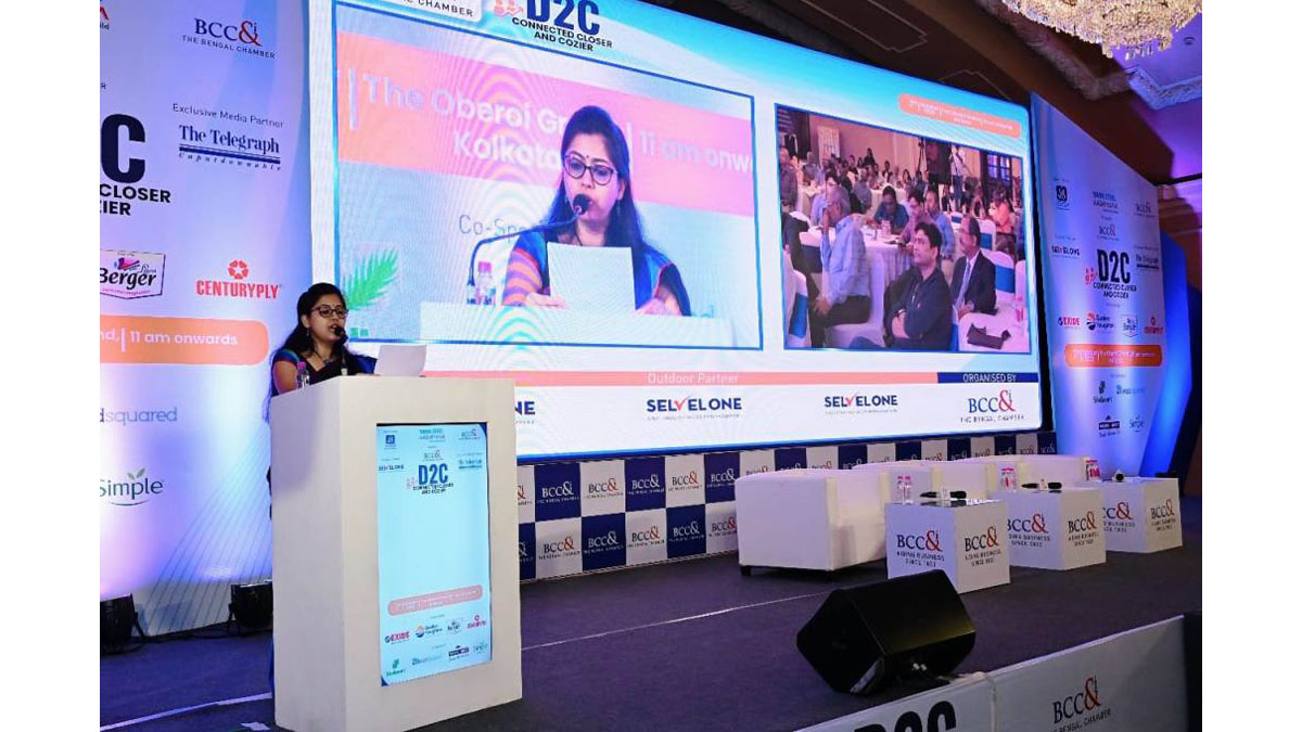Ms. Swarnali Dhar, Deputy Director, BCC&I emceeing The Marketing & Brand Conclave