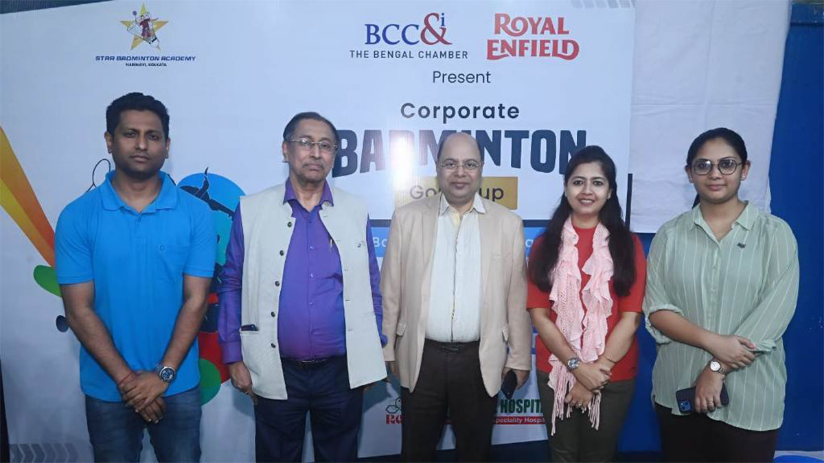 From left to right Mr. Bikramjit Saha, Sr. Executive, BCC&I, Mr. Sekhar Biswas, Hony General Secy, West Bengal Badminton Association, Vice President and Chairman-Tournament Committee, Badminton Association of India, Mr. Subrata Dutta, Sports Development Committee, BCC&I, Managing Director, The George Telegraph Group, Ms. Swarnali Dhar, Deputy Director, BCC&I and Ms. Waindrilla Saha, Manager, BCC&I