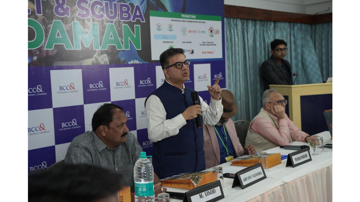 Mr. Adhip Nath Palchaudhuri, Co-Chairperson of the National Tourism Committee at BCC&I and Director of Service Business at Balmer Lawrie & Co. Ltd., gave a presentation on the BCC&I’s National Tourism Committee, its vision, and mission for the B2B Meet organized by The Bengal Chamber on 17th May 2024 at Peerless Hotel. Port Blair, Andaman.
