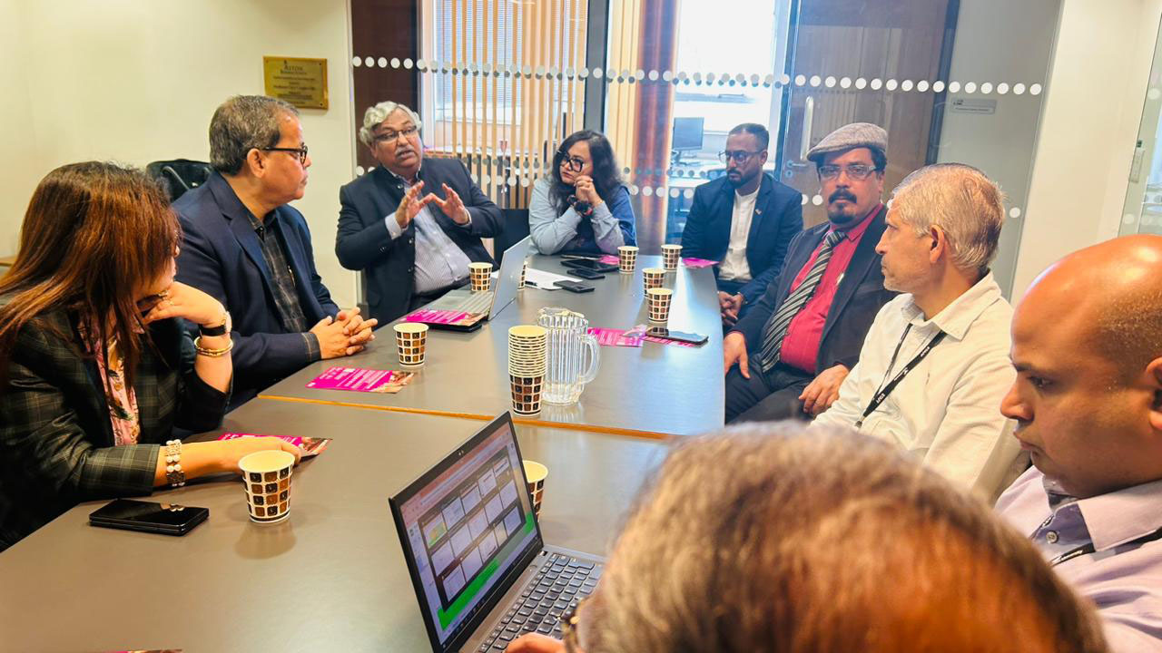 Interaction of the Members of Delegation with Dr. Prasanta Dey, Professor, Aston University, Professor Pawan Budhwar, Associate Deputy Vice Chancellor International, Aston University, Birmingham, UK & Dr. Krishna Chaitanya Balthu, Lecturer, Aston Business School